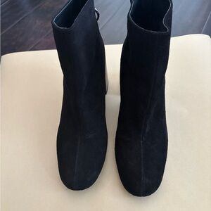 Zara Black Faux Suede Ankle Booties